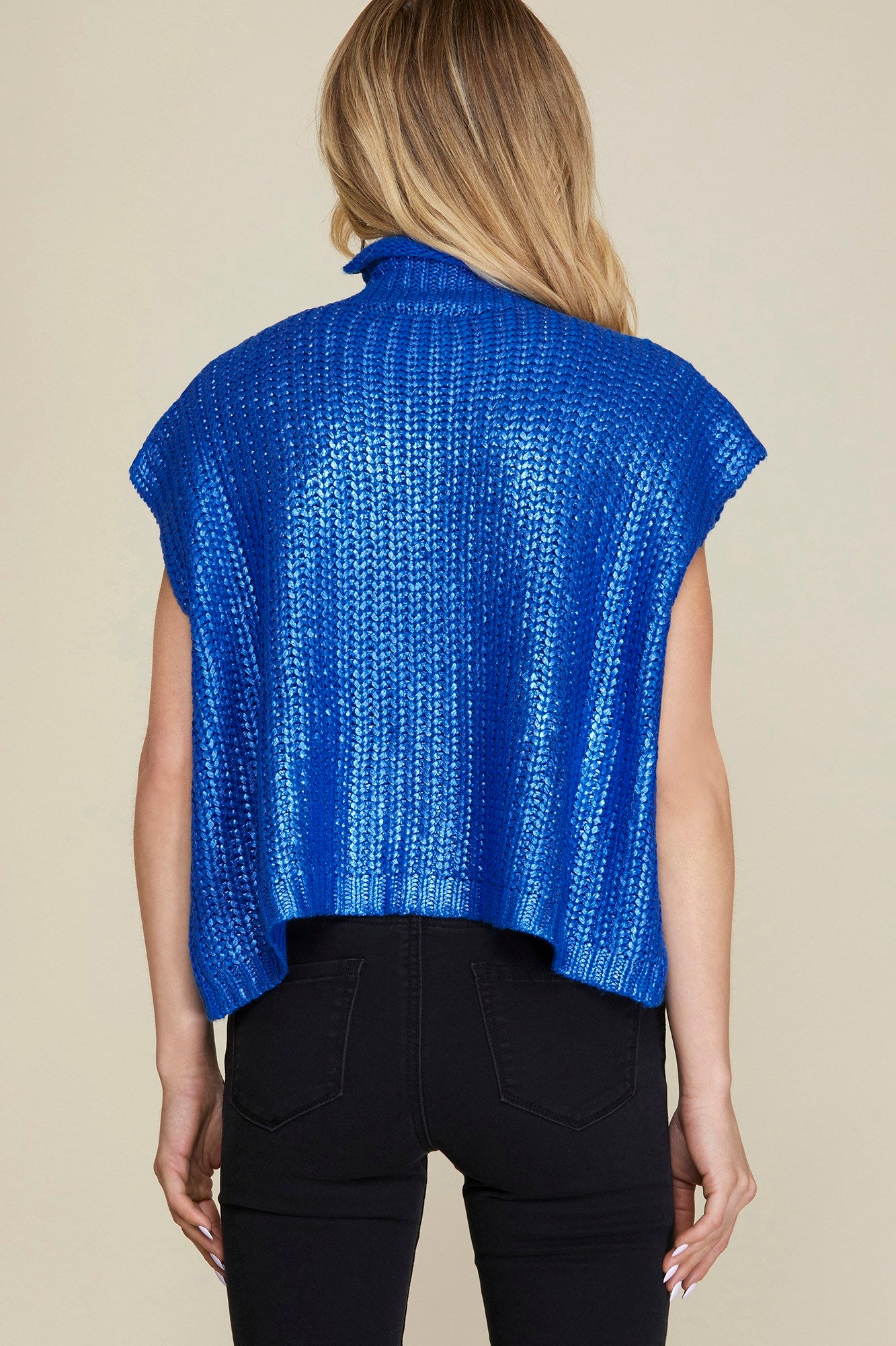 Metallic Foil Sweater Vest