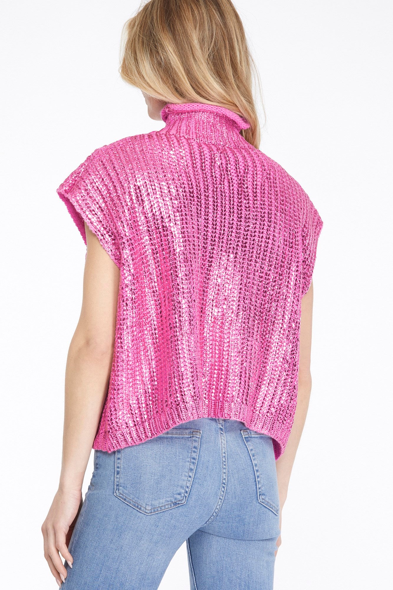 Metallic Foil Sweater Vest