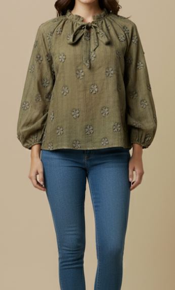 Embroidered Flower Top