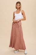 Twill Utility Maxi Skirt