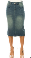 Vintage Wash Denim Skirt