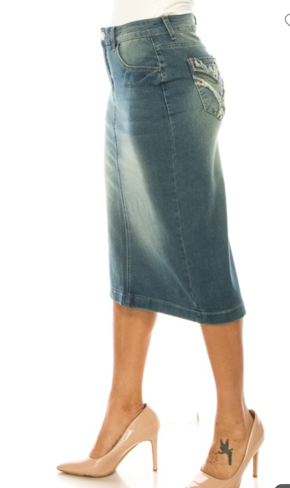Vintage Wash Denim Skirt