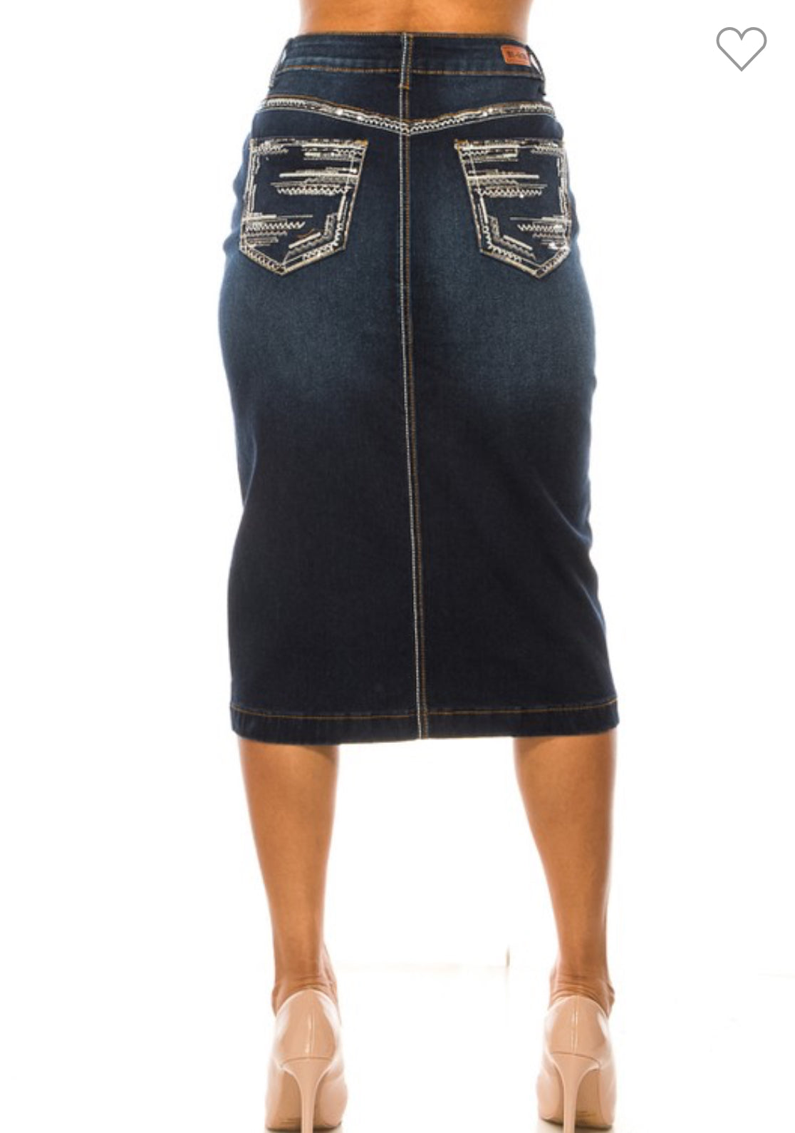 Dazzled in Dark Denim Skirt