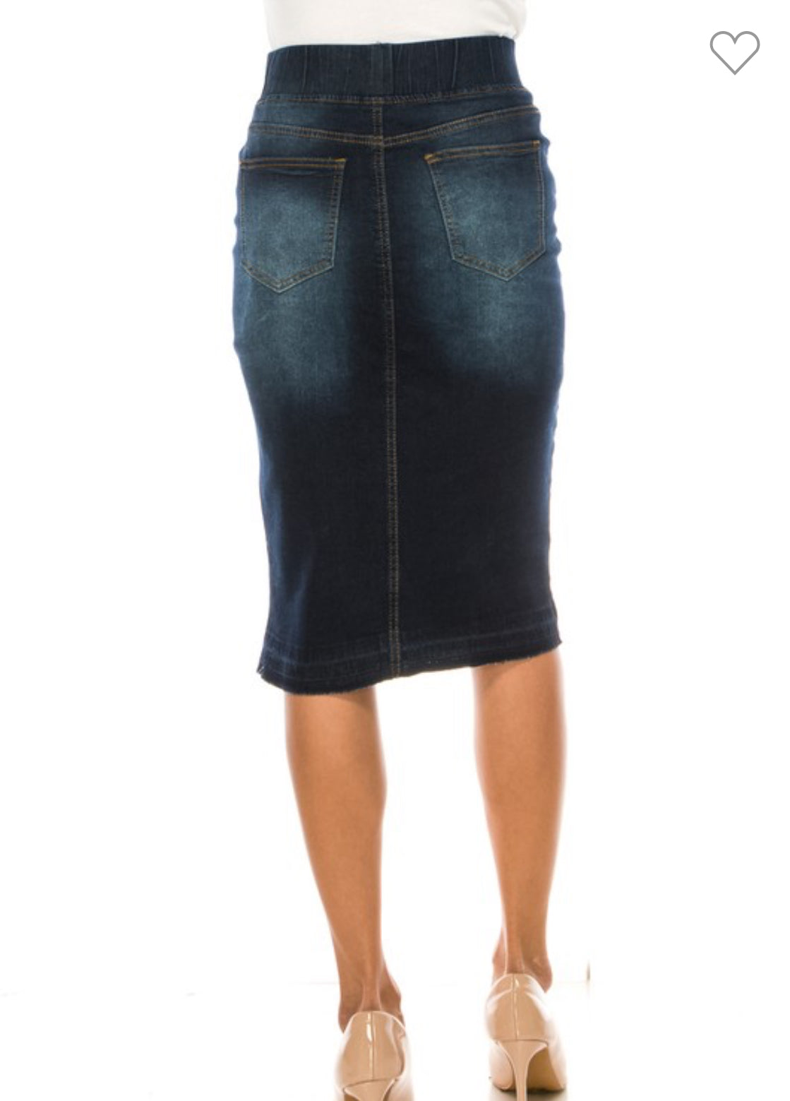 Rugged Wash Denim Skirt