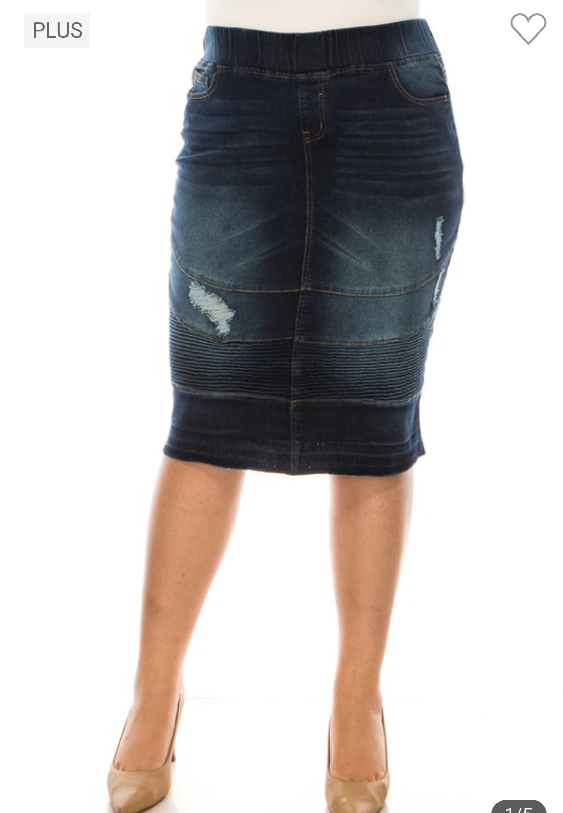 Rugged Wash Denim Skirt