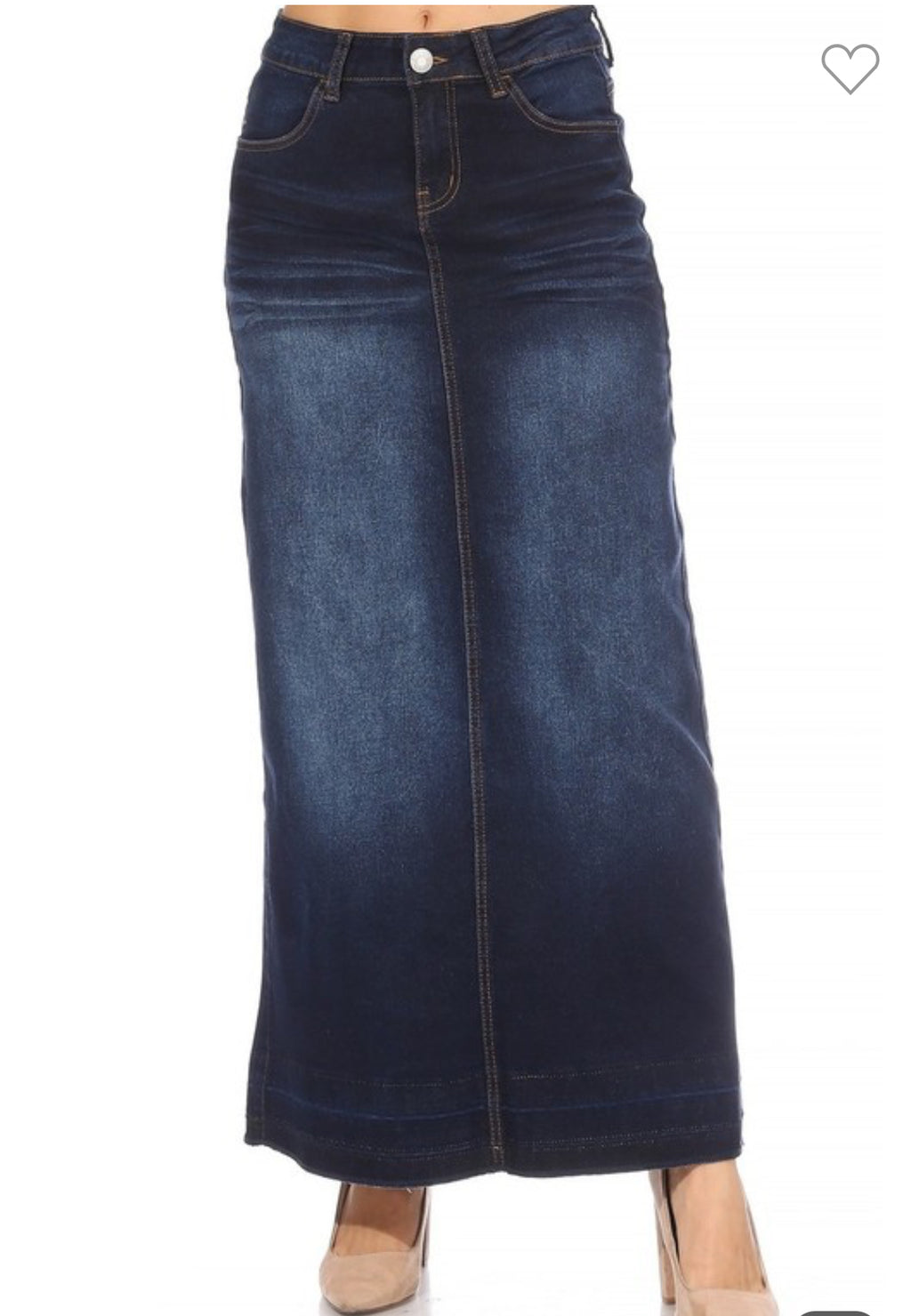 Long Dark Denim Skirt