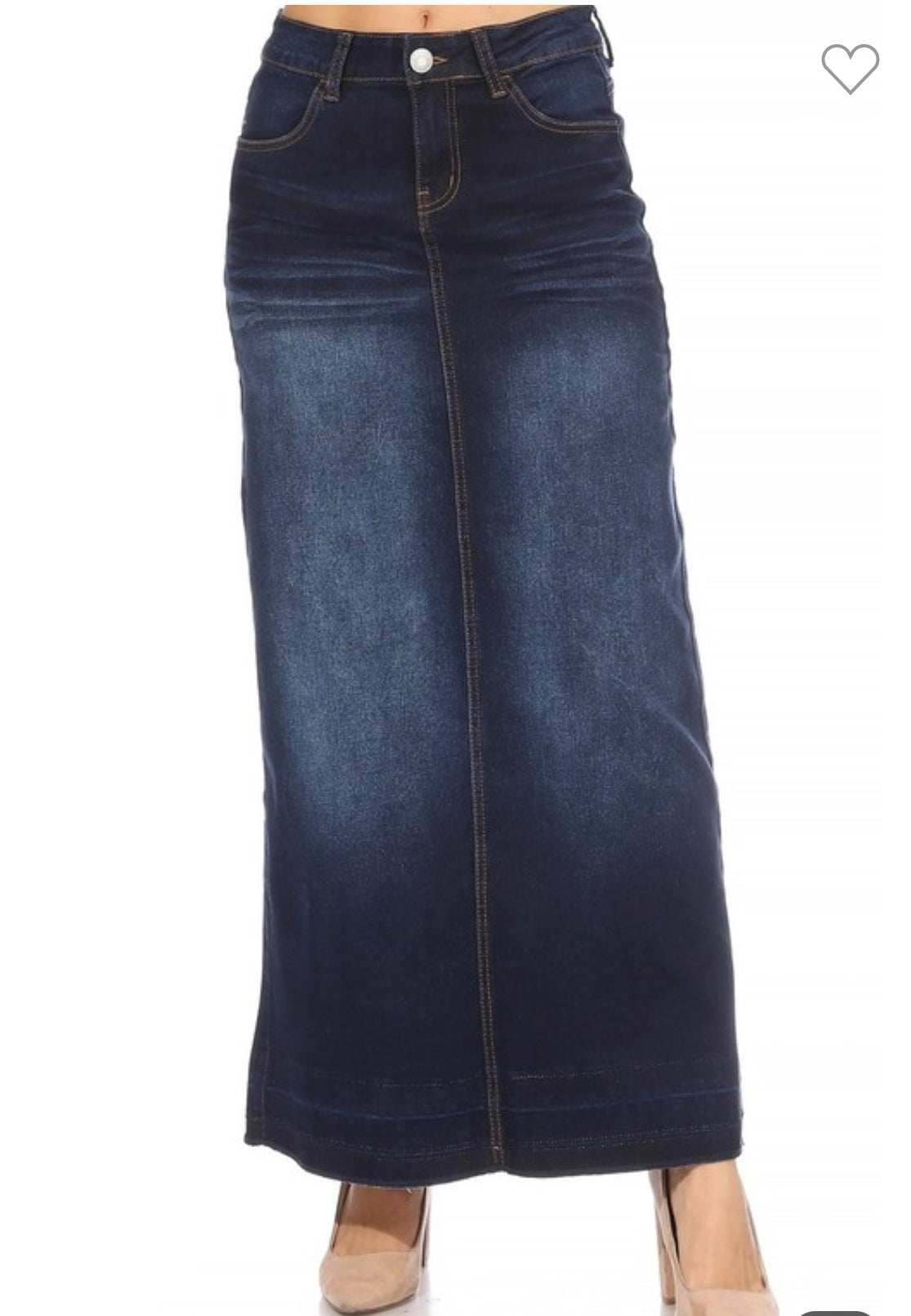 Long Dark Denim Skirt