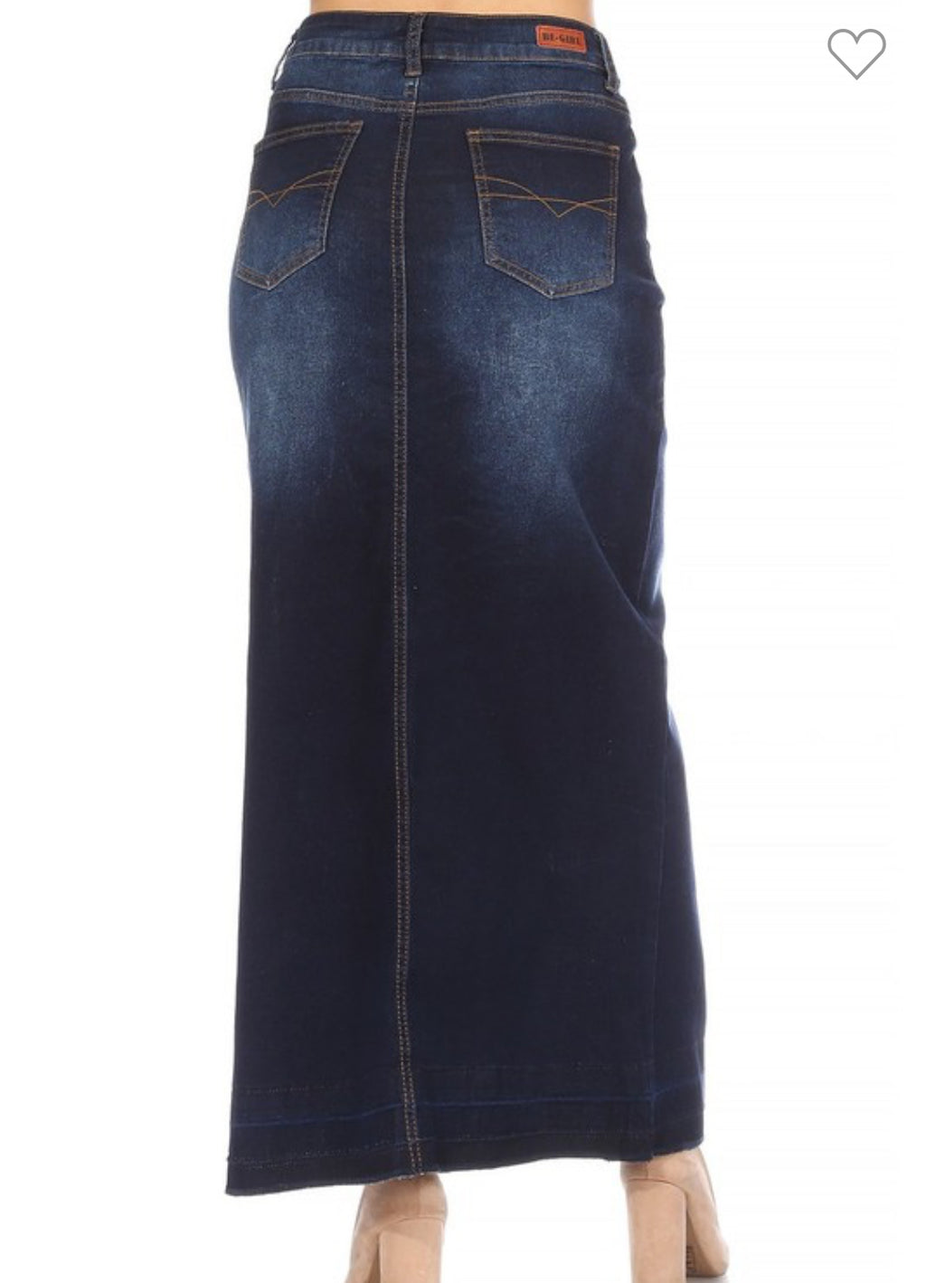 Long Dark Denim Skirt