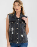 Distressed Denim Vest