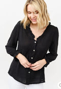V-Neck Swiss Detailed Blouse