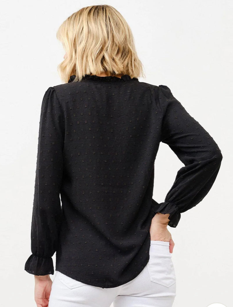 V-Neck Swiss Detailed Blouse