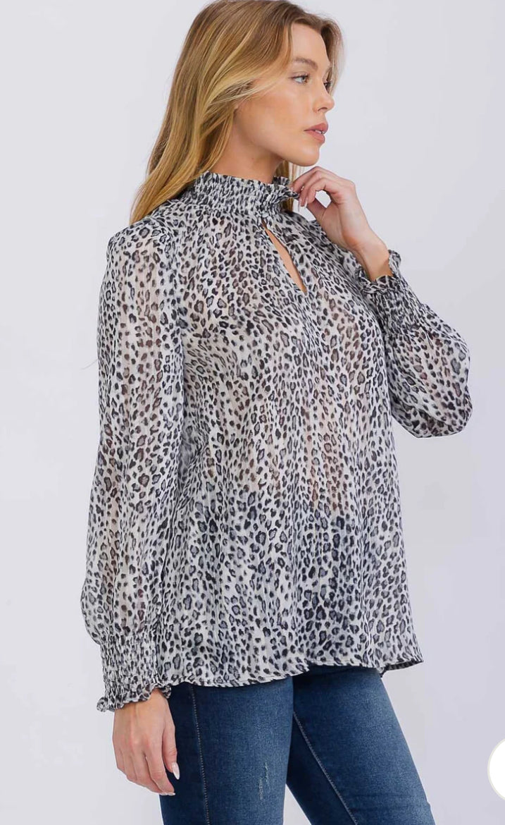 Looming in Leopard Blouse