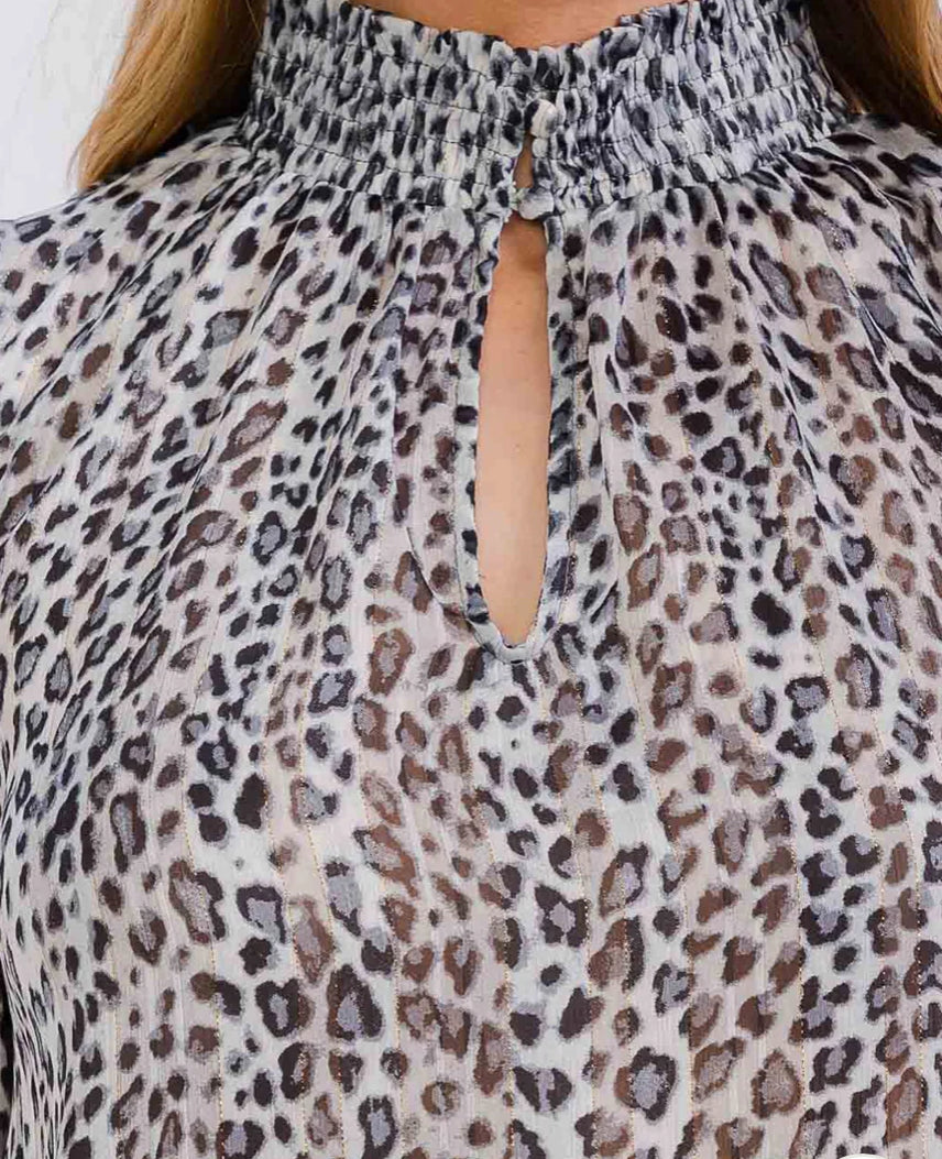Looming in Leopard Blouse
