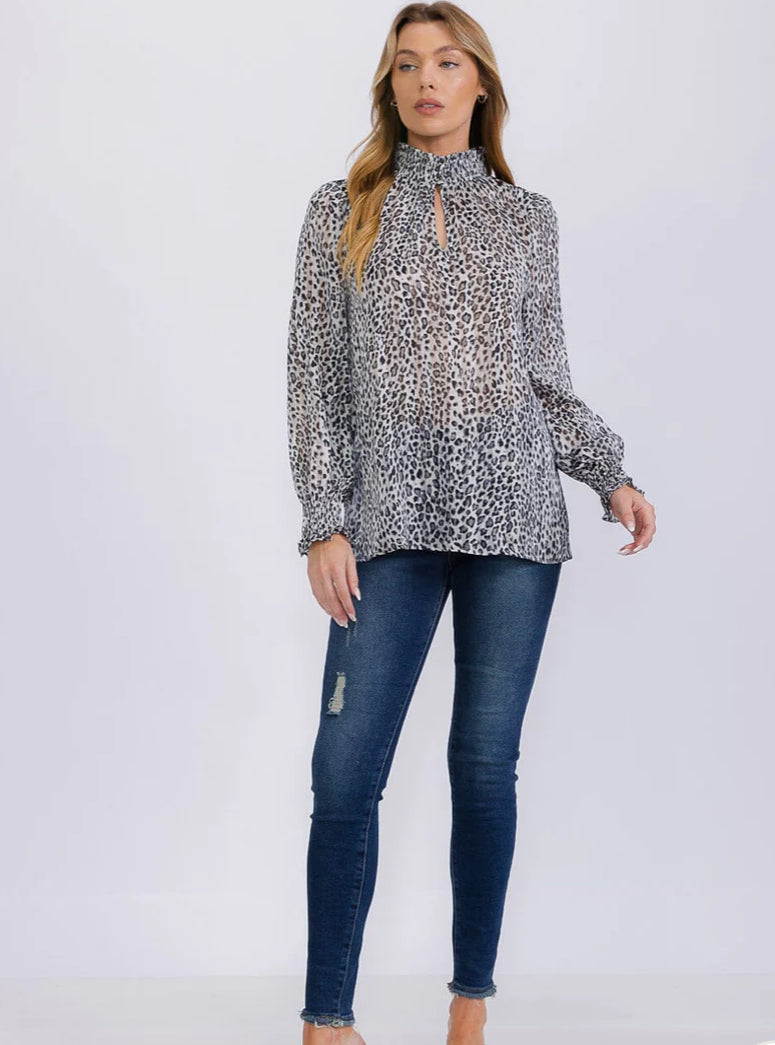 Looming in Leopard Blouse