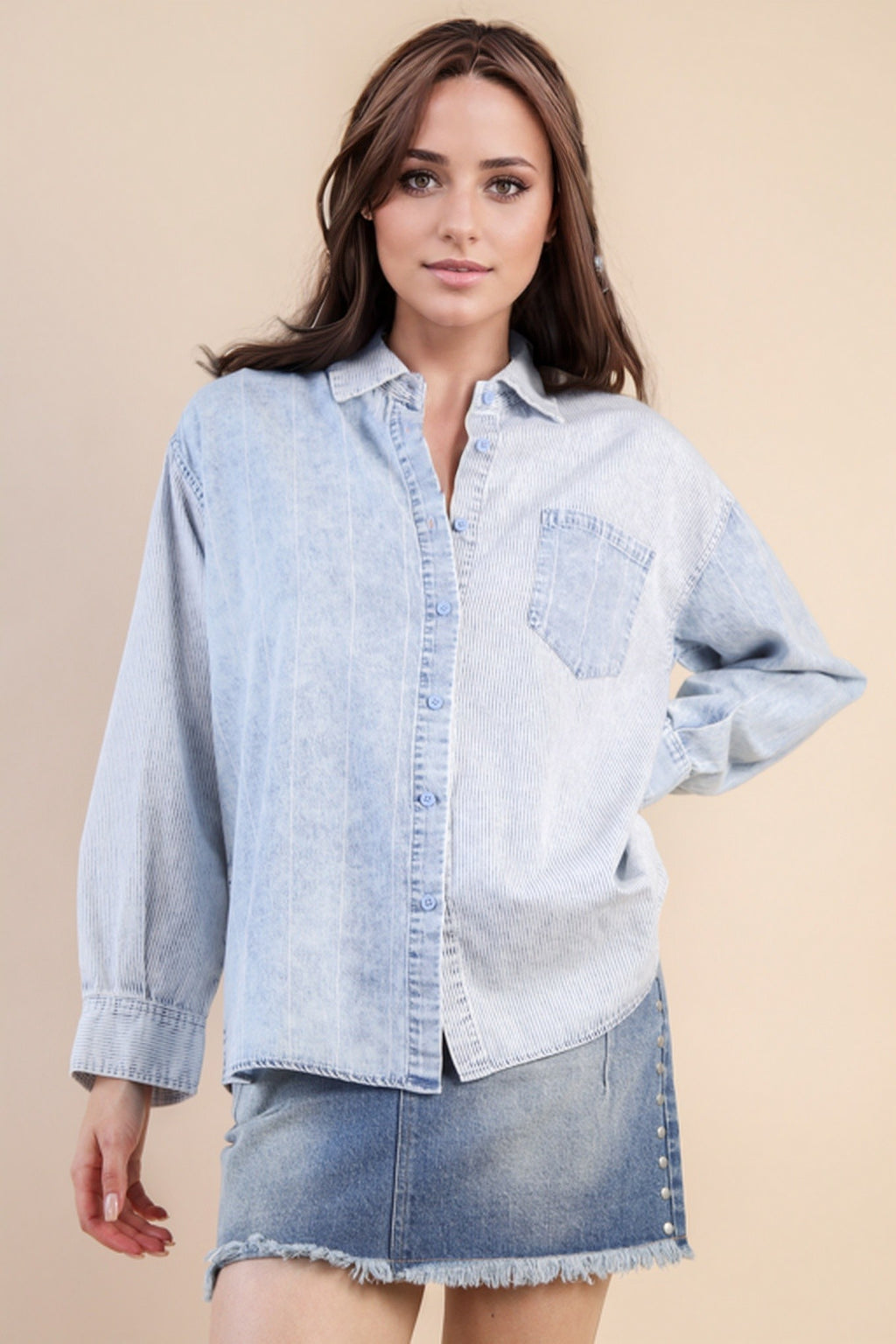 Denim Button-Up Shirt