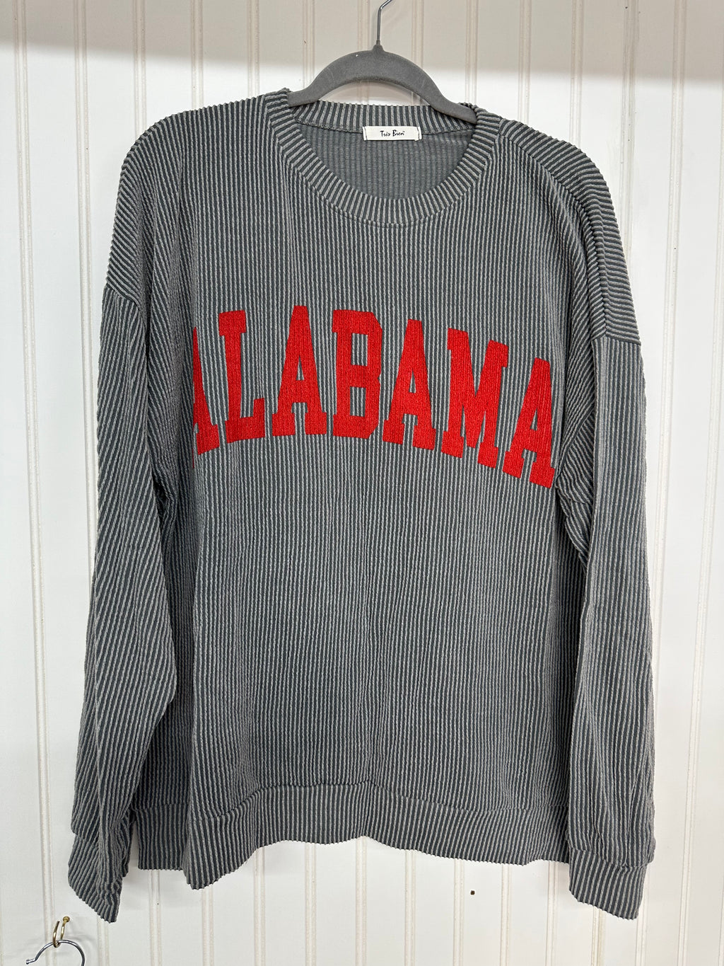 Grey Ribbed Alabama Top