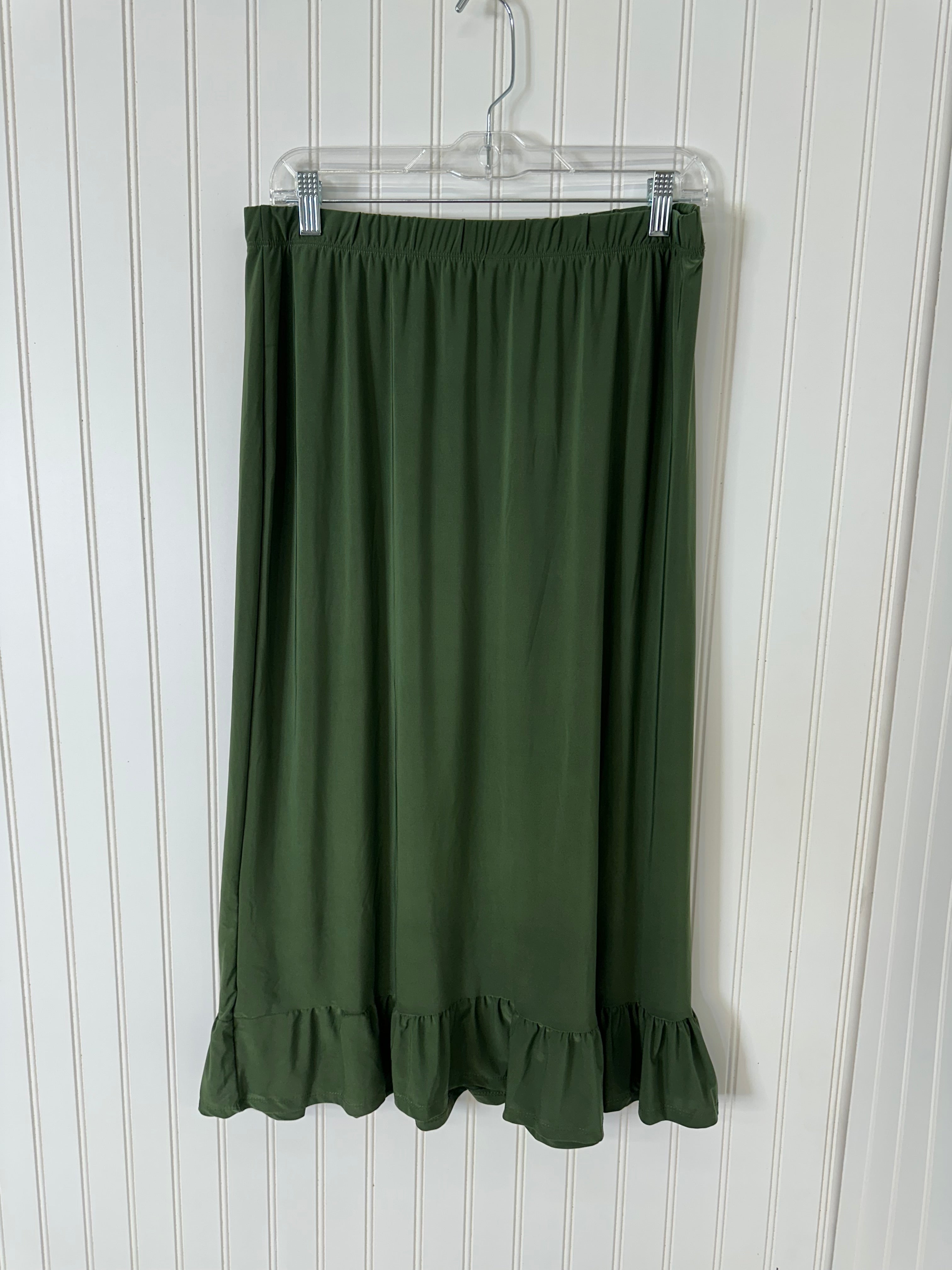 Wrinkle Free Ruffle Hemline Skirt