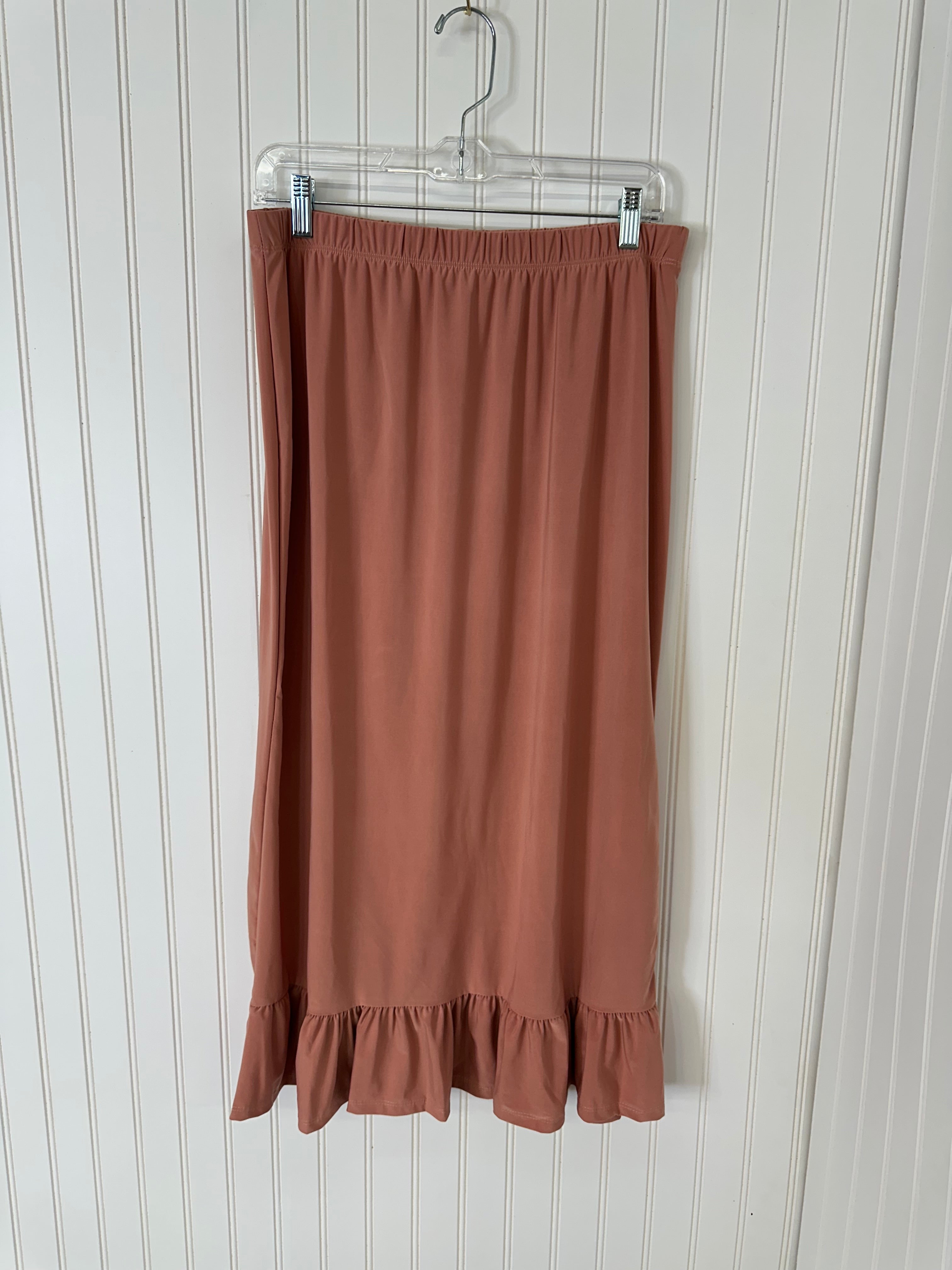 Wrinkle Free Ruffle Hemline Skirt