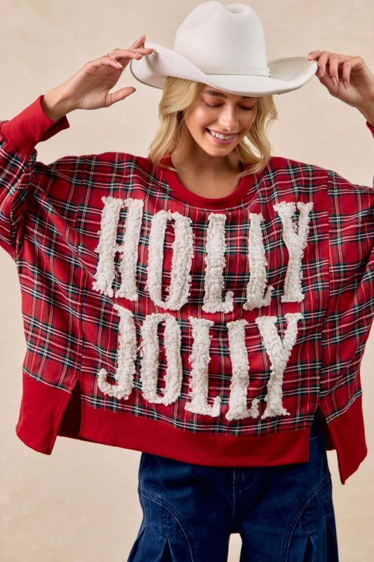 Plaid Holiday Top