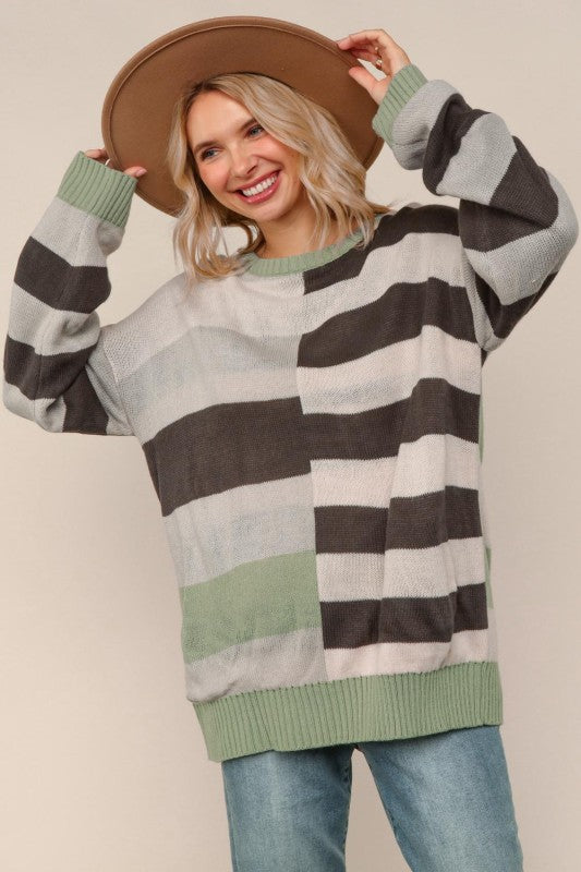 Fall Foliage Striped Sweater