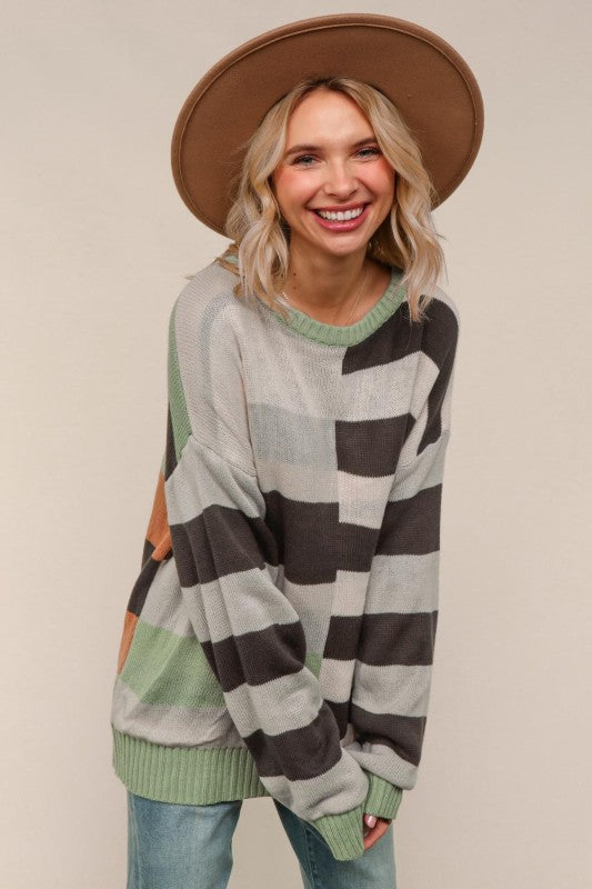 Fall Foliage Striped Sweater