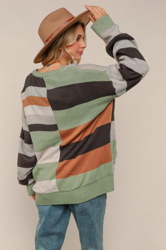Fall Foliage Striped Sweater