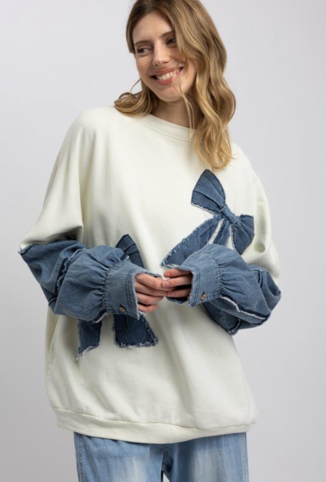 Denim & Bows Sweatshirt