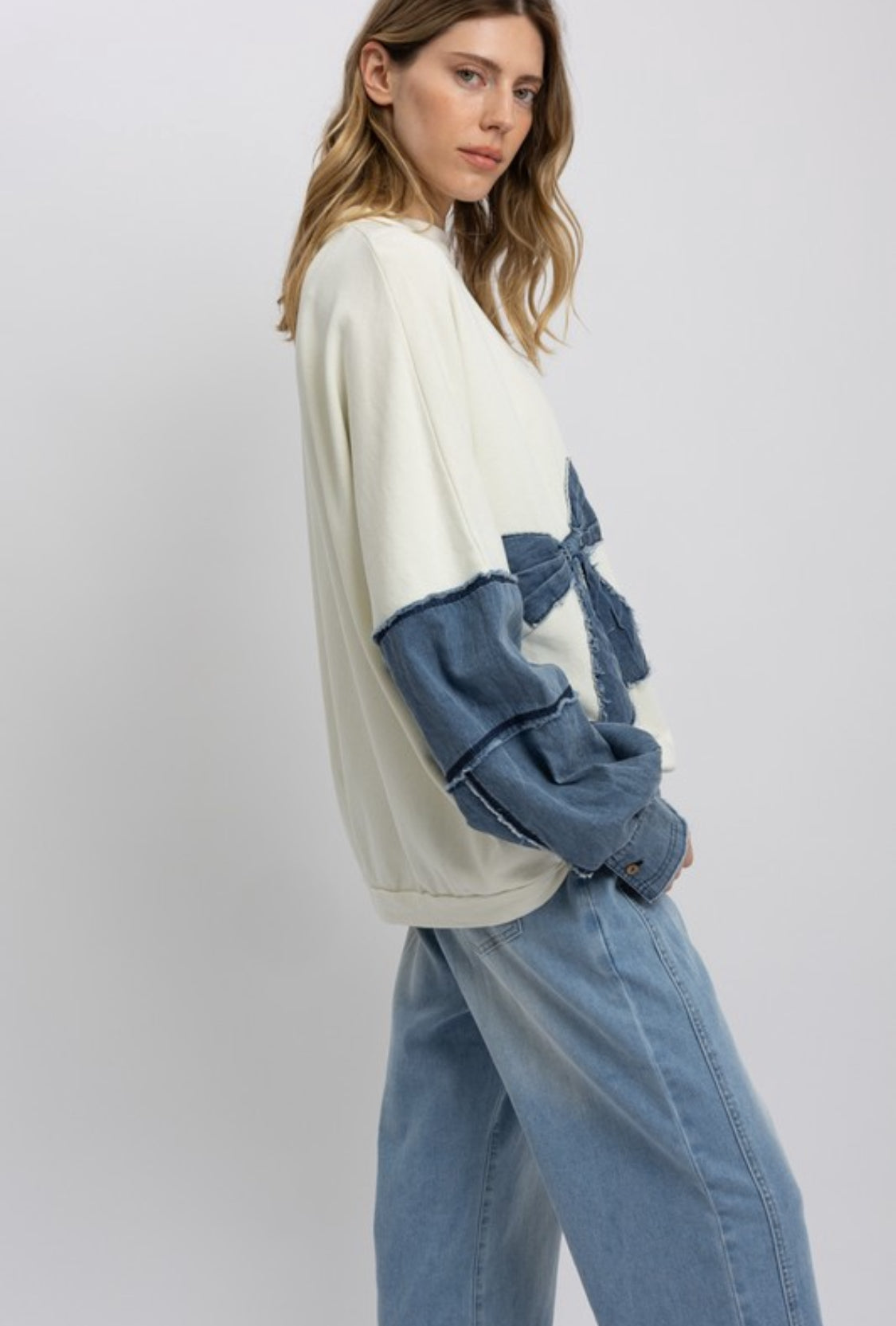 Denim & Bows Sweatshirt