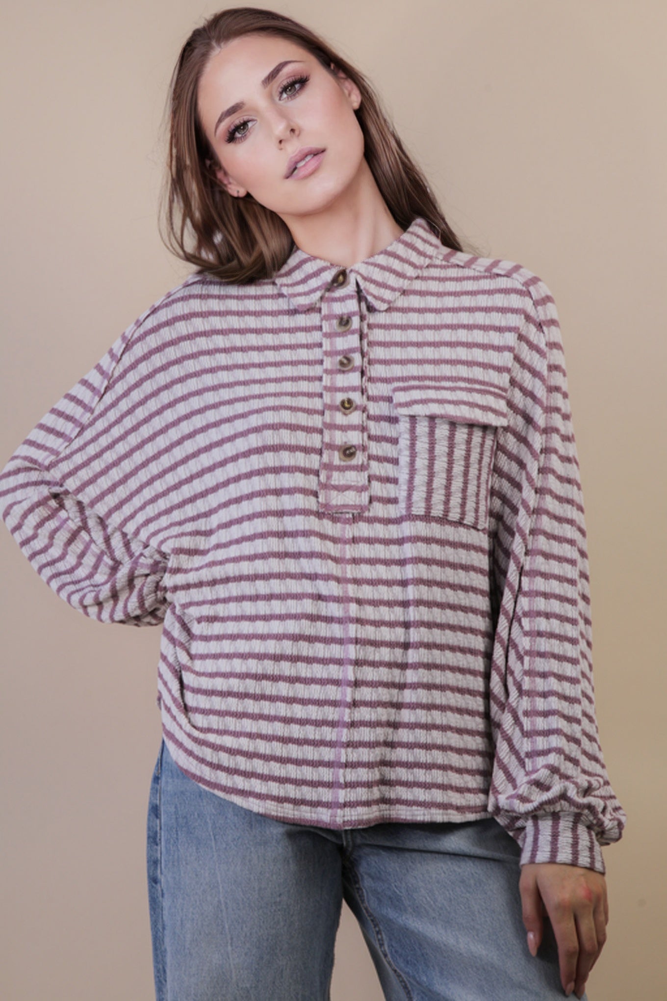 Striped Batwing Top