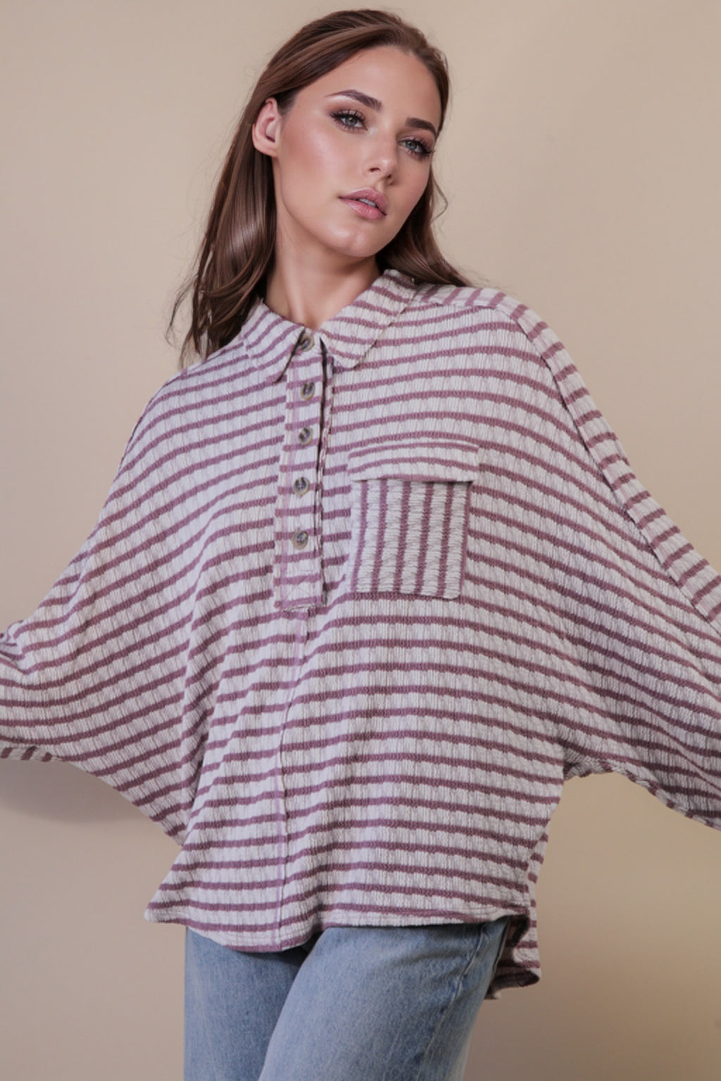 Striped Batwing Top
