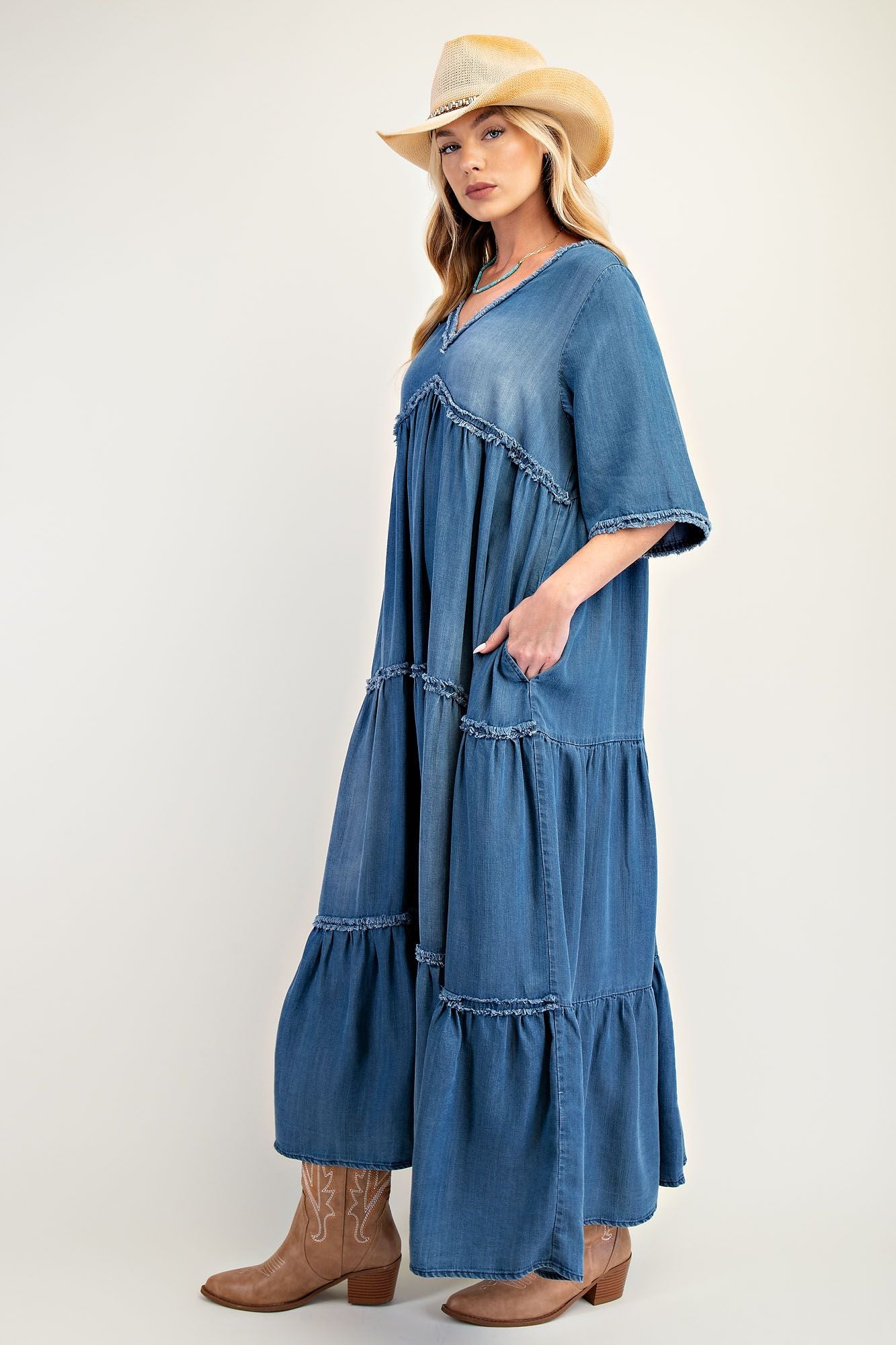 Dark Denim Maxi Dress