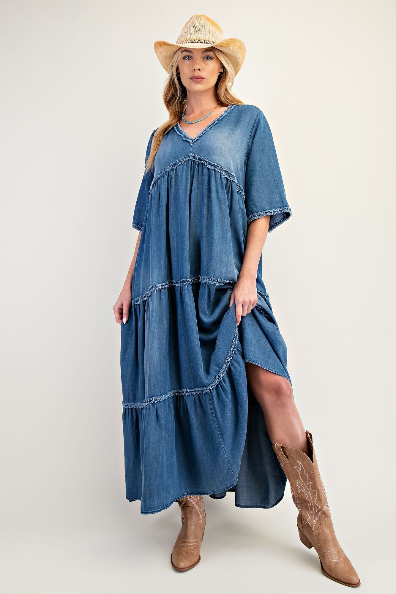 Dark Denim Maxi Dress