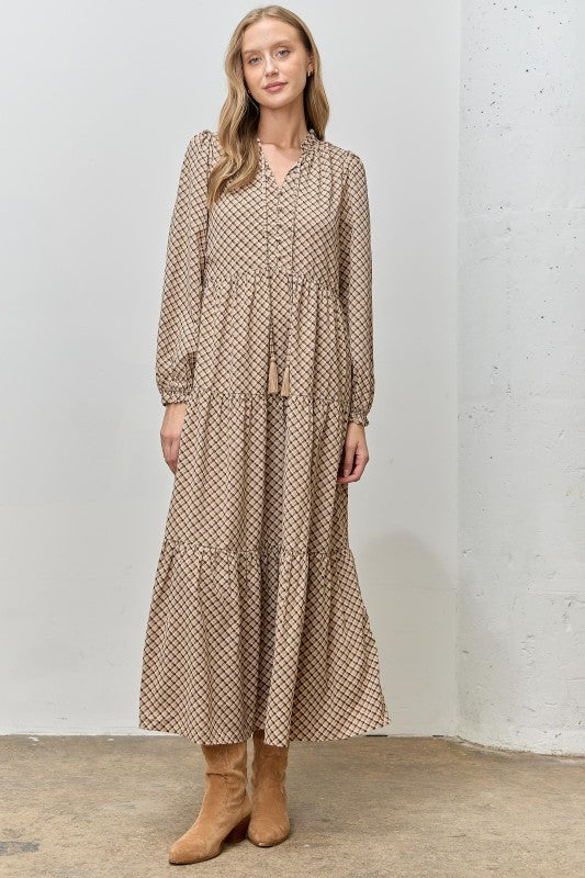 Giving Thanks in Plaid Maxi Dress