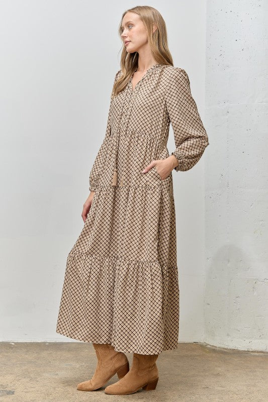 Giving Thanks in Plaid Maxi Dress