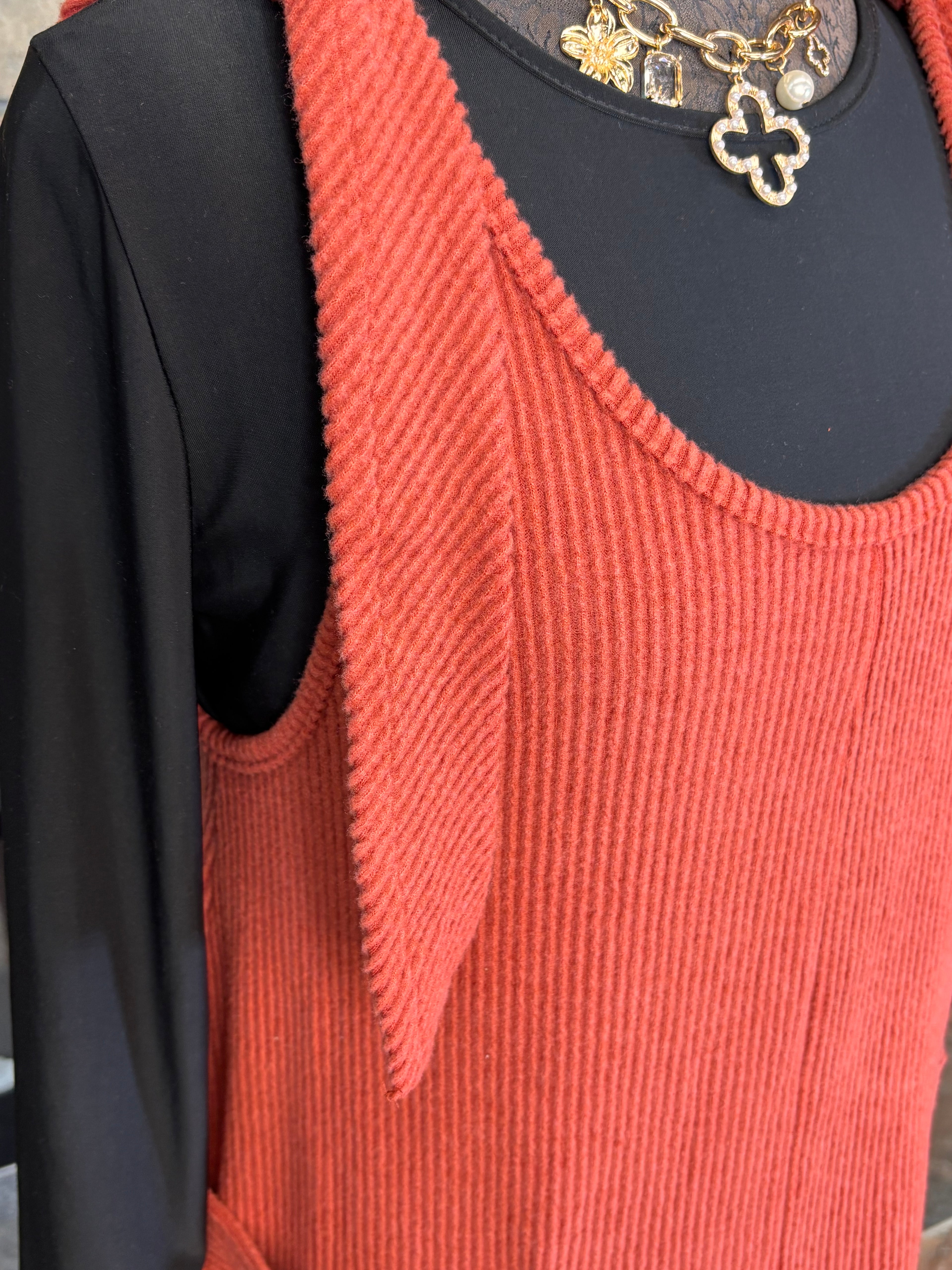 Ribbed Solid Color Jumper
