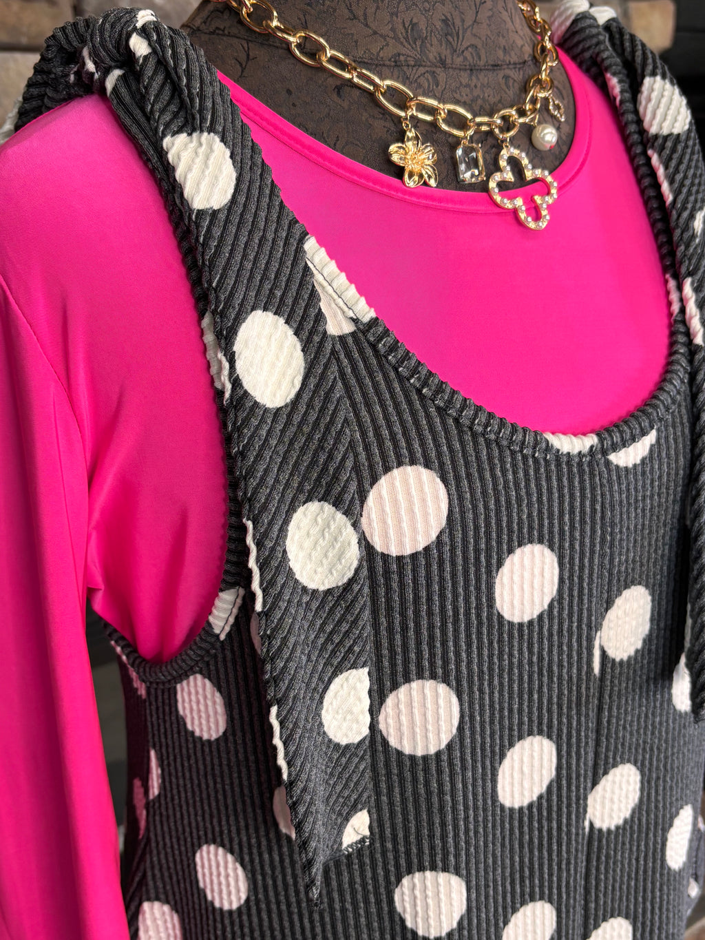 Polka Dot Ribbed Jumper