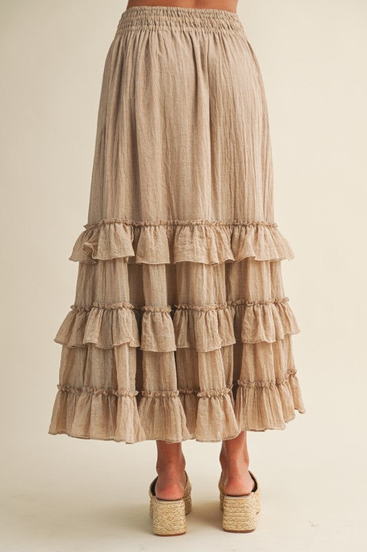 Draw String Maxi Skirt