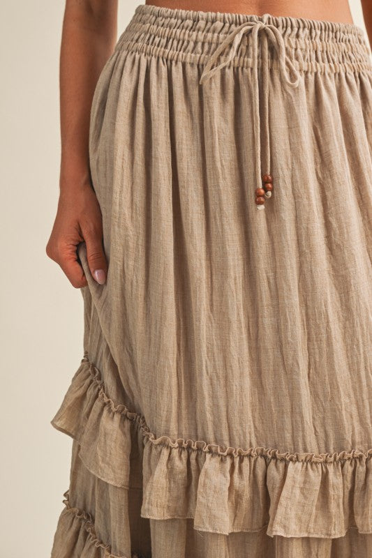 Draw String Maxi Skirt