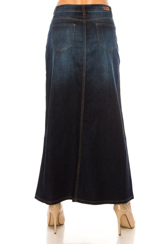 Long Dark Denim Skirt