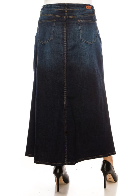 Long Dark Denim Skirt