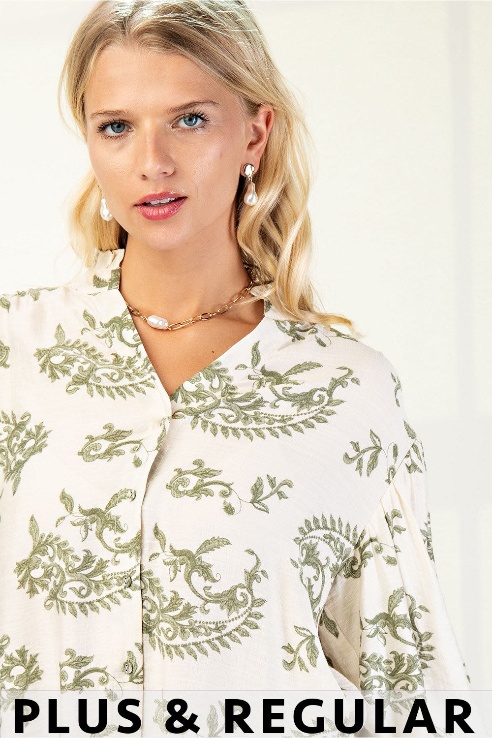 Curvy Vintage Detailed Top