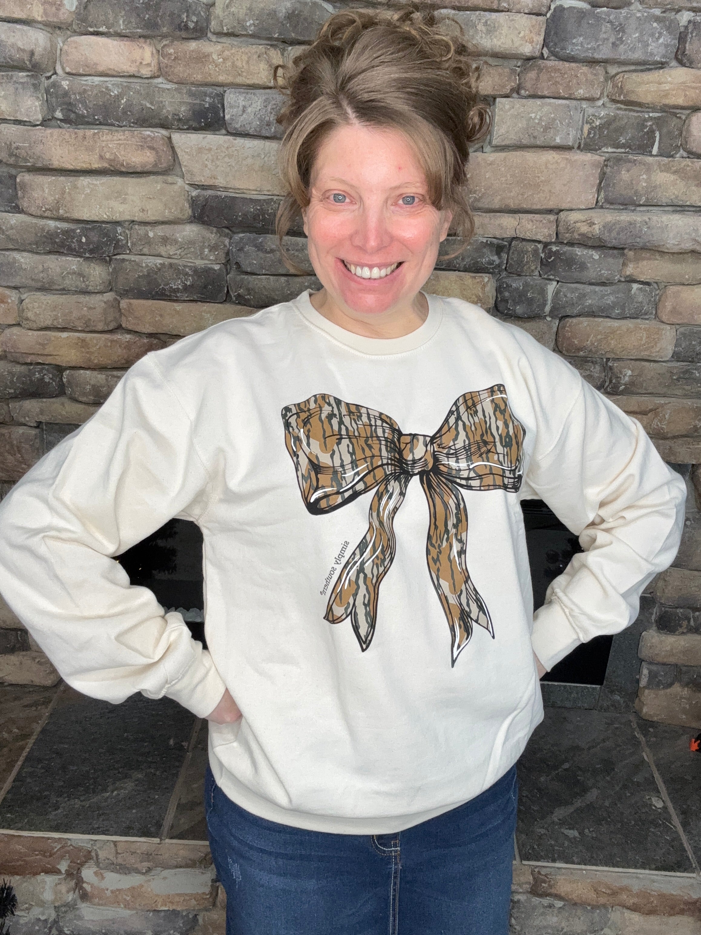 Simply Southern Camo Bow Sweatshirt