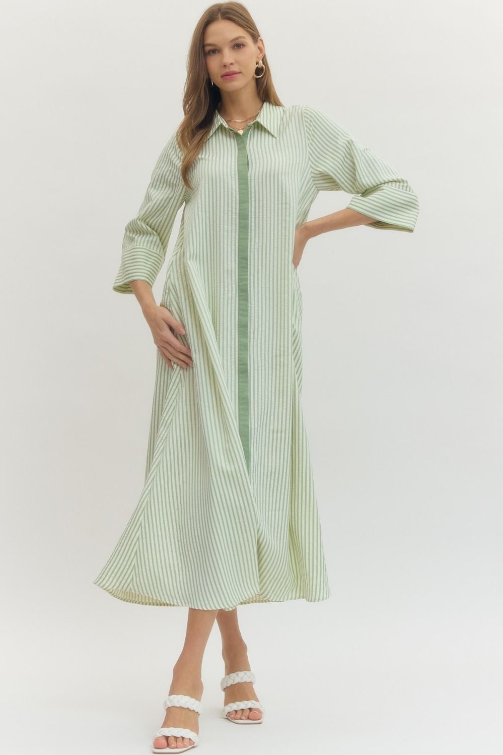 Entro Free Flowing Striped Dress
