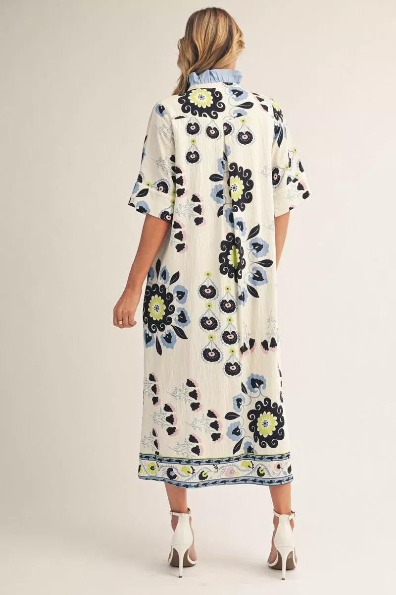 Boho Floral Midi Dress