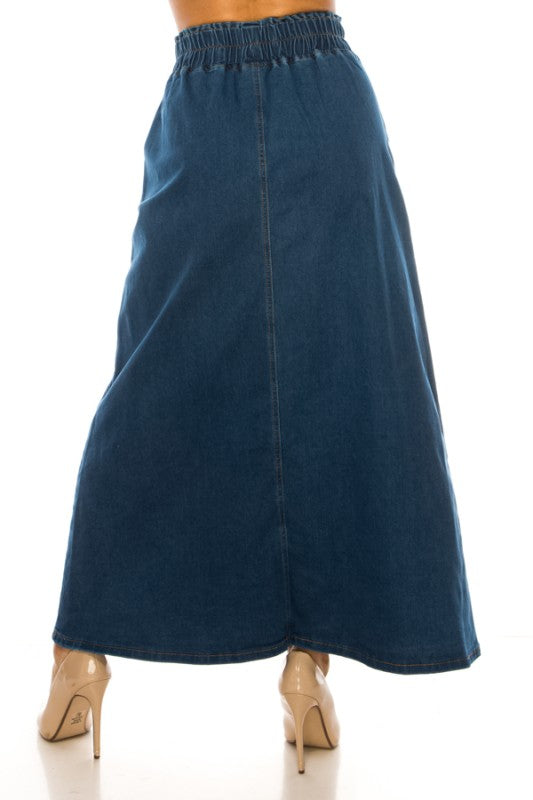 Belted Denim Skirt