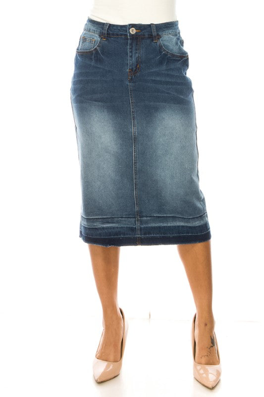 Blue Blush Denim Skirt