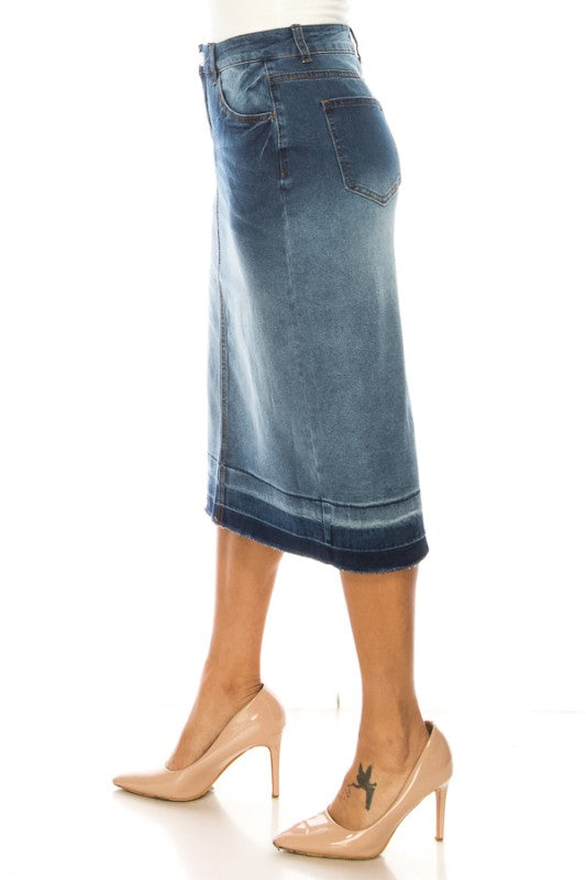 Blue Blush Denim Skirt