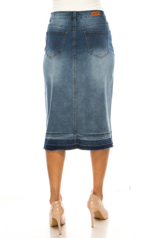 Blue Blush Denim Skirt