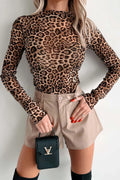 Mesh Leopard Print Top
