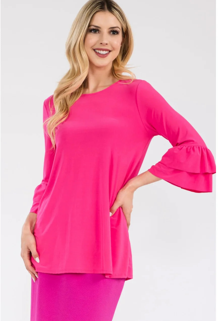 Ruffle Sleeve Layering Top